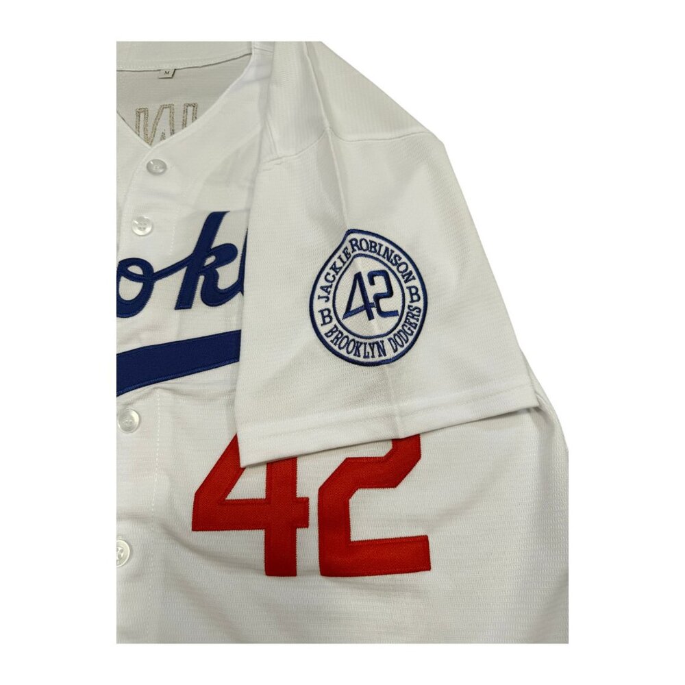 Los Angeles Brooklyn Dodgers #42 Jackie Robinson Baseball Jersey WHITE - Picture 3 of 8